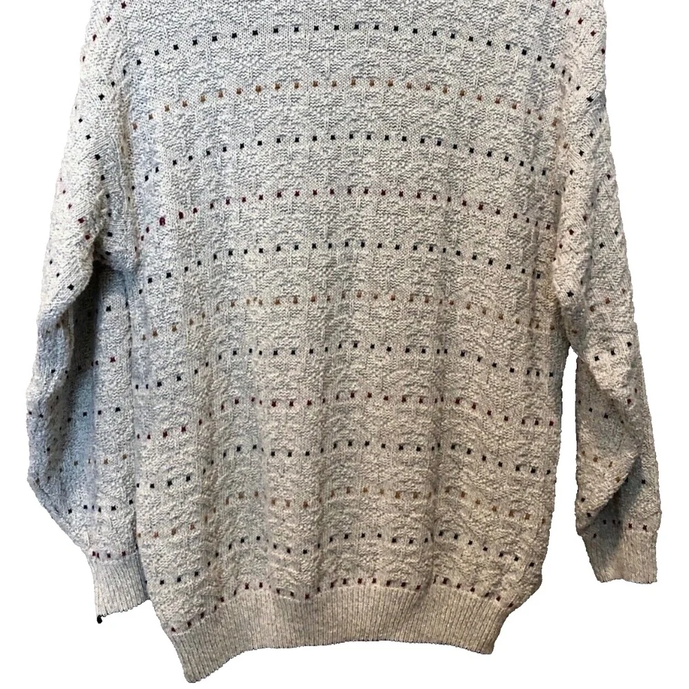 Men's Vintage 80's Van Heusen Multi Colored Dot Textured Knit Sweater Size M - Picture 10 of 10